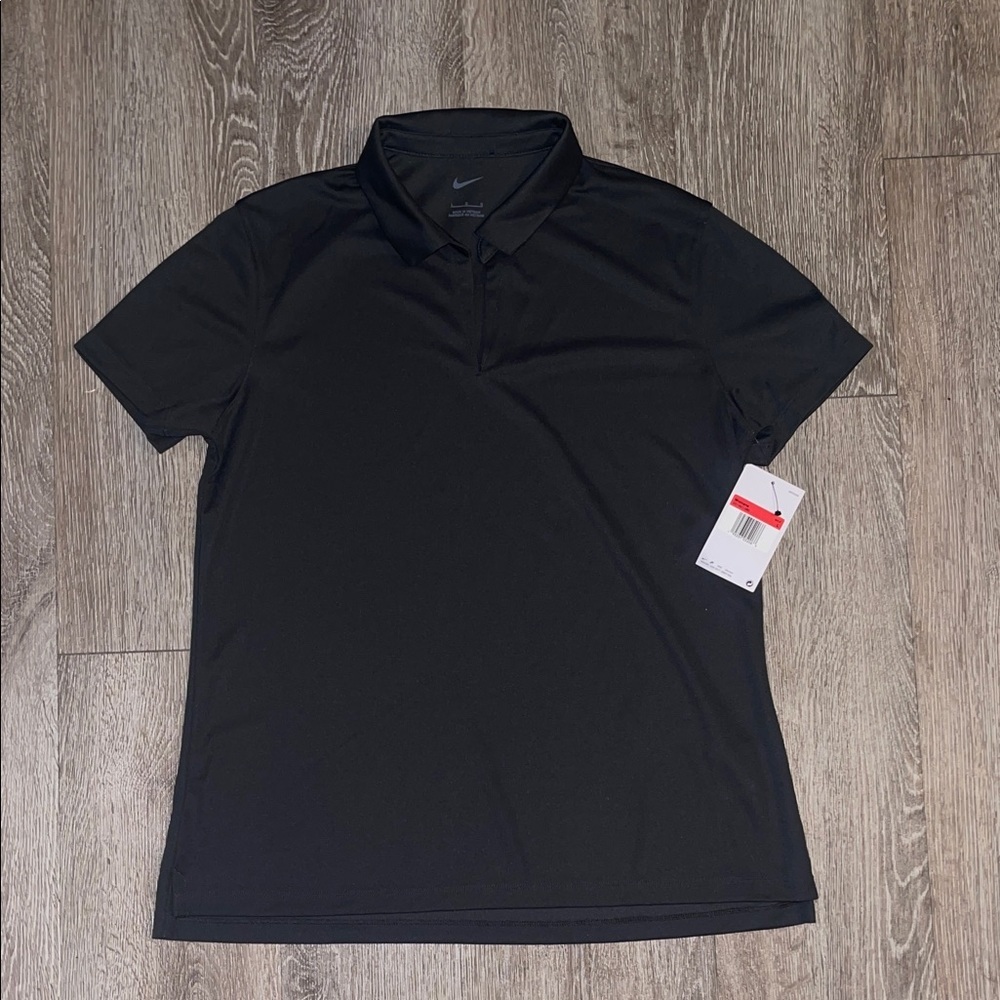 New nike women’s gray short sleeve polo tennis shirt size large golf active